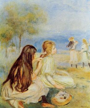 Pierre Auguste Renoir : Young Girls by the Sea